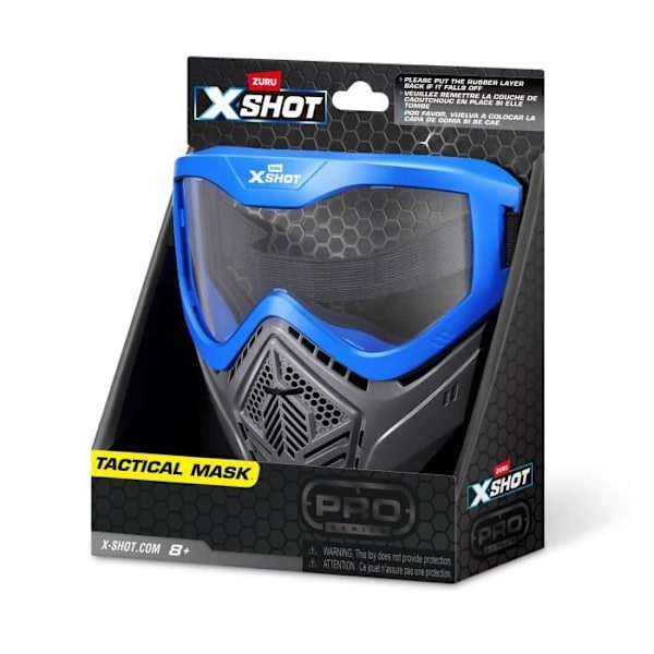Accessoar - ZURU - X-SHOT Excel Blå Mask - Justerbart mask - Stilig design - Inbyggd ventilation Flerfärgad