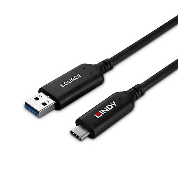 LINDY USB 3.2 Gen1 Type A till Type C hybridkabel 5Gbps - 10m