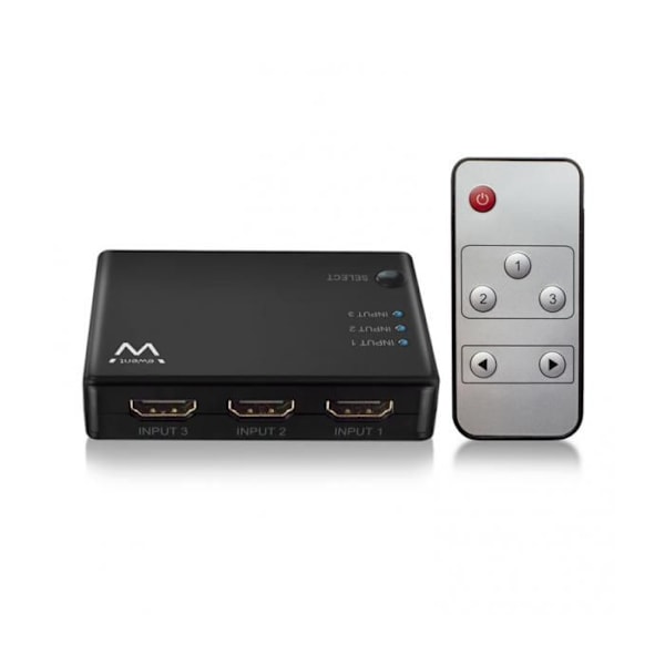 HDMI SWITCH 3 PORTS 4K 30HZ USB POWERED INCLUDES REMOTE CONTROL