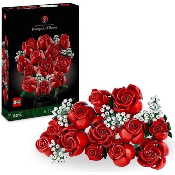 LEGO® 10328 Icons Ruusukimppu, tekokukat koristeluun, ystävänpäivälahja aikuisille Rosa