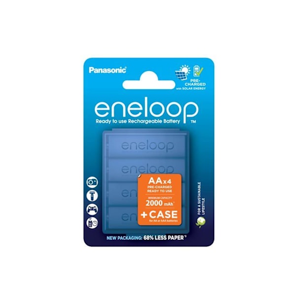 Panasonic eneloop HR06 LR6 (AA) NiMH uppladdningsbart batteri 2000 mAh 1,2 V 4 st.