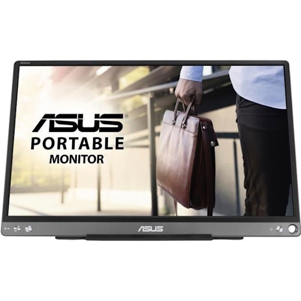 ASUS ZenScreen MB16ACE mobil pc-skærm - 15,6" - IPS - Full HD 1920x1080 px - 5ms - 60Hz - 220cd/m² - USB-C - Mørkegrå Grå