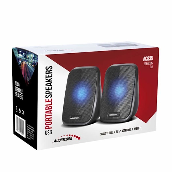 Datorhögtalare 2.0 USB 6W Audiocore AC835 Svart
