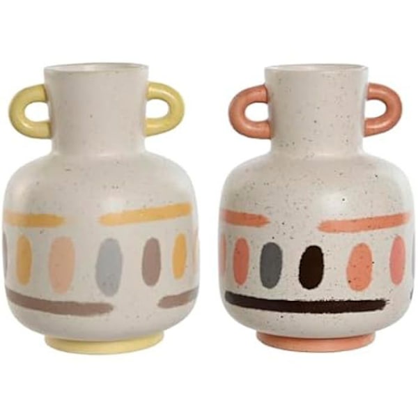 Maljakko - HOME ESPRIT - Monivärinen - Dolomiitti - 16 x 16 x 22 cm - 2 kpl Flerfärgad