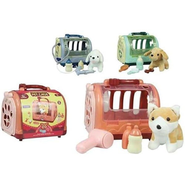 Plys Perro i transportín 3 Mod, sdos 22x24'5x16cm - JUGATOYS - Multicolor Flerfärgad