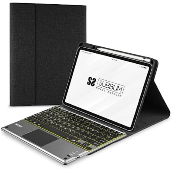 SUBBLIM Baggrundsbelyst tastaturetui KEYTAB Pro BT TOUCHPAD iPad 10.9″ 10. Gen.