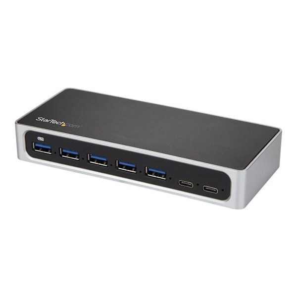 StarTech.com 7-porttinen USB-C-keskitin ulkoisella virtalähteellä - USB Type-C - 5x USB A ja 2x USB-C -keskitin - USB 3.0 (HB30C5A2C)