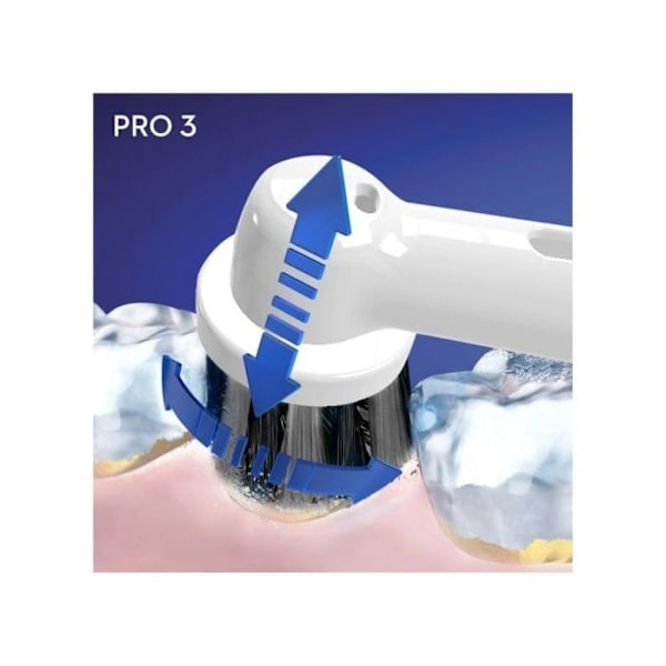 Elektrisk tandborste - Oral-B - Series Pro 3 3000 - Svart - 3 borstlägen - 360° tryckkontroll Svart
