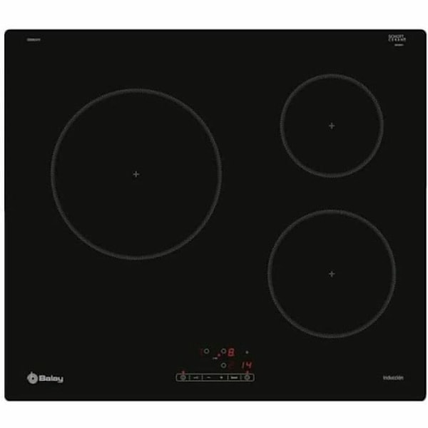 Induktionsplade - Balay - 3EB864FR - 60 cm - Sort - 3 Kogezoner - Touch kontrol Sort