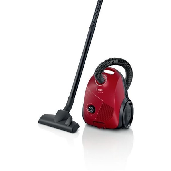 BOSCH BGBS2RD1 kanisteripölynimuri - 600 wattia - 8M - 80 Db - 3,5L pussi - punainen