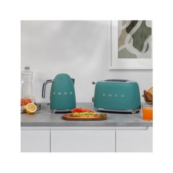 Brødrister - SMEG - TSF01EGMEU - 2 ekstra brede åbninger - 950 Watt - Smaragdgrøn smaragdgrön