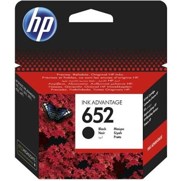 HP 652 sort blækpatron til Deskjet Ink Advantage - Op til 360 sider ISO/IEC 24711