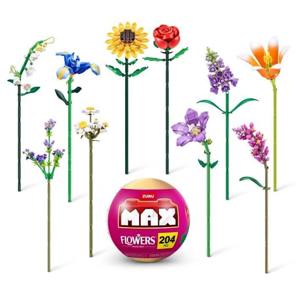 Byggsats - ZURU - Långa Blommor - Max 243 bitar - 10 designer - Bukett att montera Flerfärgad