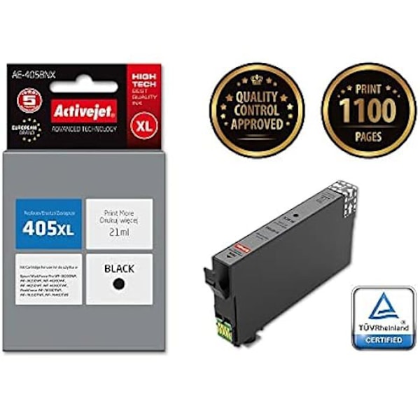 Activejet AE-405BNX mustekasetti (yhteensopiva Epson 405XL C13T05H14010; Supreme; 21 ML; Musta)