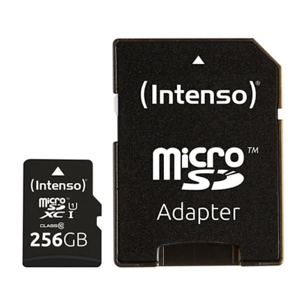 Flash-muistikortti - Intenso - Micro SDXC 256GB - UHS-I 80MB/s - Musta