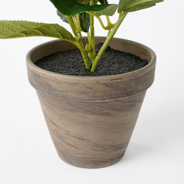 Kunstig hortensiaplante i cementpotte - H40 x Ø35 cm - Lilla - Glimmerdekorationer Lila