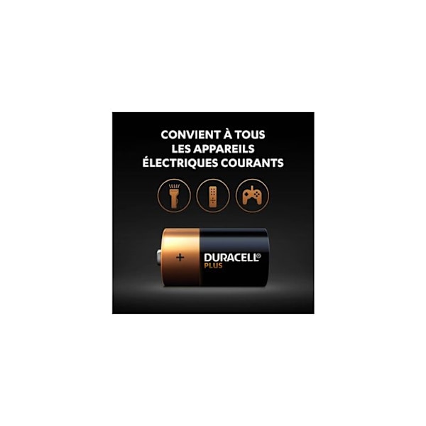 Duracell batterier Pakke med 2 C Duracell Plus alkaline batterier, 1,5V LR14