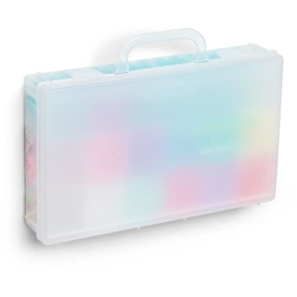 Coffret för automatisk tillverkning av elastiska armband - BANDAI - Rainbow Loom Butik - Innehåller 4000 elastiska, Beadmojis…