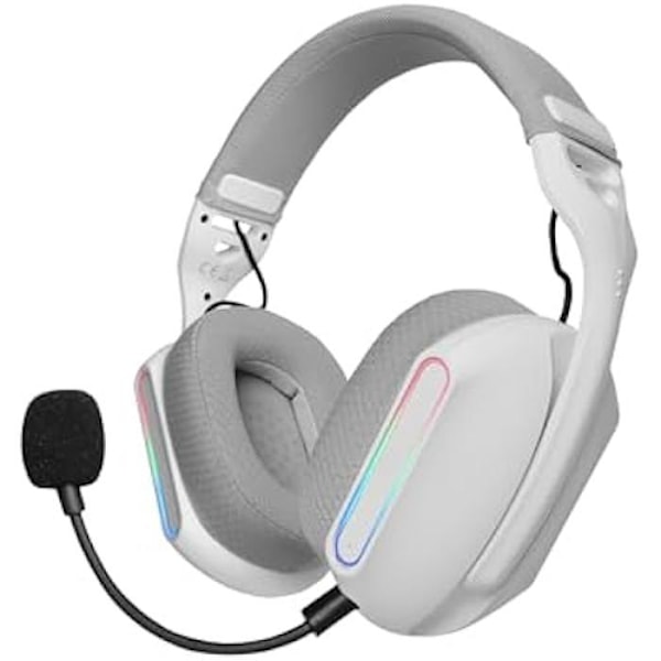 Gamingheadset - MARS GAMING - MHW-Pro - 3D-omslutande ljud 7.1 - Bluetooth 5.3 - ARGB Flow-belysning Vit