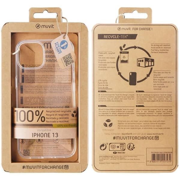 MUVIT FOR CHANGE RECYCLETEK SOFT TRANSPARENT IPHONE 13 Transparent