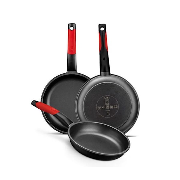 Non-stick pan - Monix - Premiere A4112 - Ø 18 cm - Aluminium - Red Röd
