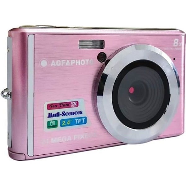 AGFA PHOTO - Kompakti Digitaalinen Kamera DC5200 - Vaaleanpunainen - 21 MP - 8x Digitaalizoom - Litiumakku Vaaleanpunainen