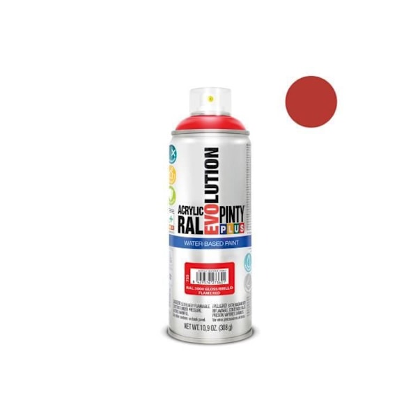 Sprayfärg - GENERISK - Pintyplus Evolution - 520cc - Eldröd - Vattenbaserad röd eld