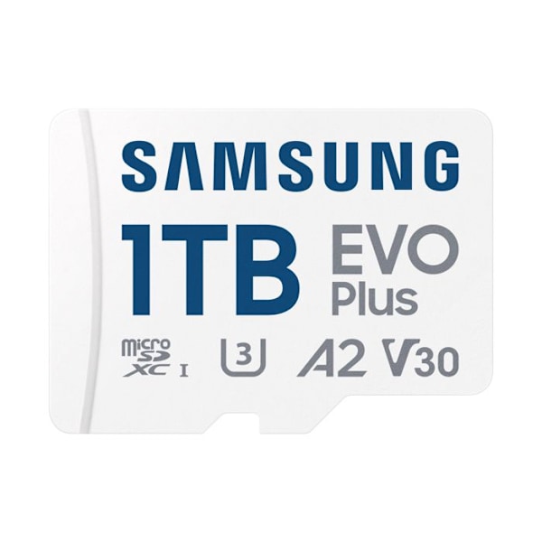 Samsung EVO PlusMB-MC1T0SA - Flash-hukommelseskort (microSDXC til SD-adapter inkluderet) - 1 TB - A2 / Video Class V30 / UHS-I U3 /