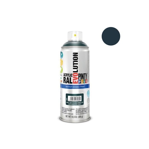 Spraymaling - GENERISK - Pintyplus Evolution - 520cc - Antracitgrå - Vandbaseret Kolgrå