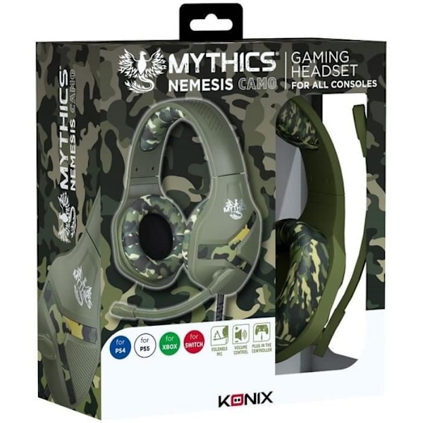 Gaming Headset - KONIX - Mythics Nemesis - Camouflage - 40 mm - Wired Camouflage