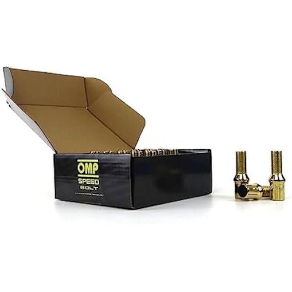 Hjulbolte - OMP - Sæt 20 - M12X1.5 - Langt gevind 27MM - Gul farve citronträd