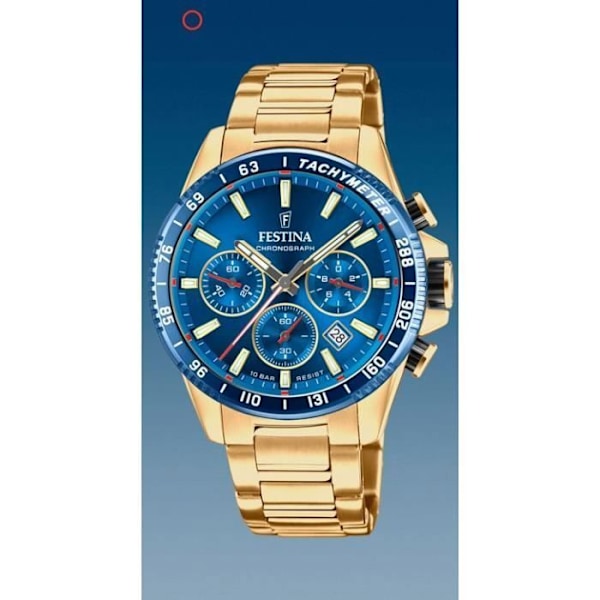 Ur - Festina - F20634/3 - Chronograph - Blå skive - Vandtæthed 100m - Mineralglas Blå