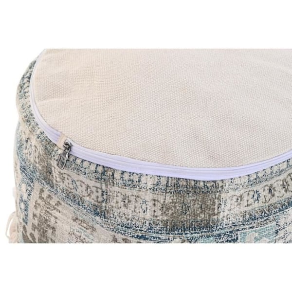 golvkudde beige blå brun polyester bomull arabisk lugg (40 x 40 x 40 cm)