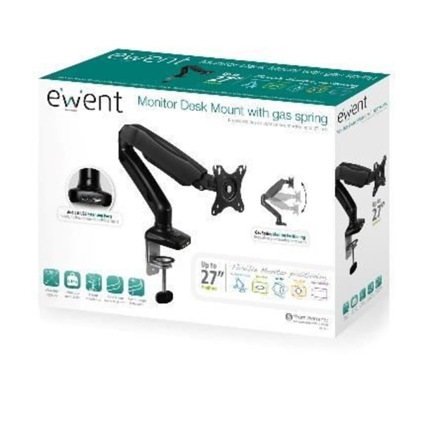 Ewent EW1515 plattskärmsfäste för skrivbord 68,6 cm (27") klämma/bult, svart