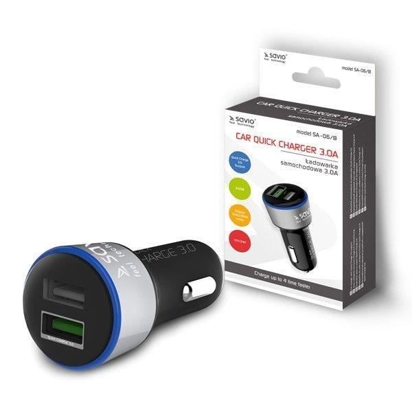 Savio Car Quick Charge oplader Savio SA-06-B 3.0A 2xUSB
