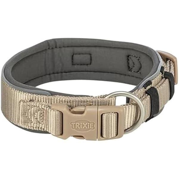Hundhalsband - TRIXIE - Extra stor - Sand/Grå grafit - Tillbehör av hög kvalitet - Spänne Sable/Graphitgrå