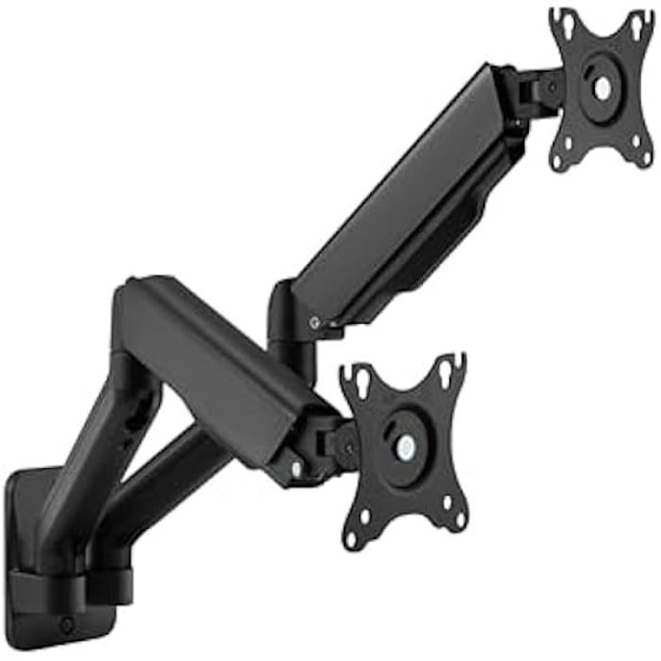 Dobbeltskærms vægmontering - UDSTYR - 650138 - 17"-32" - Max belastning 9 kg - Tilt 180° Sort
