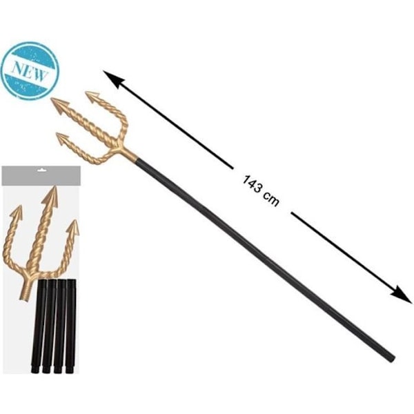ATOSA Trident - Kostume tilbehør mand fra havet - Sort og guld - Unisex - Udendørs Guld