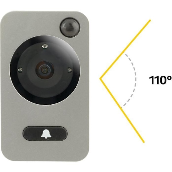 Digitaalinen ovikello Yale DDV5800 sisäänrakennetulla soittoäänen kanssa - Musta - Halkaisija 14mm - Näkokulma 110°