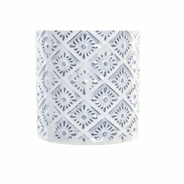vas vit, blå medelhavsdesign 30 cm