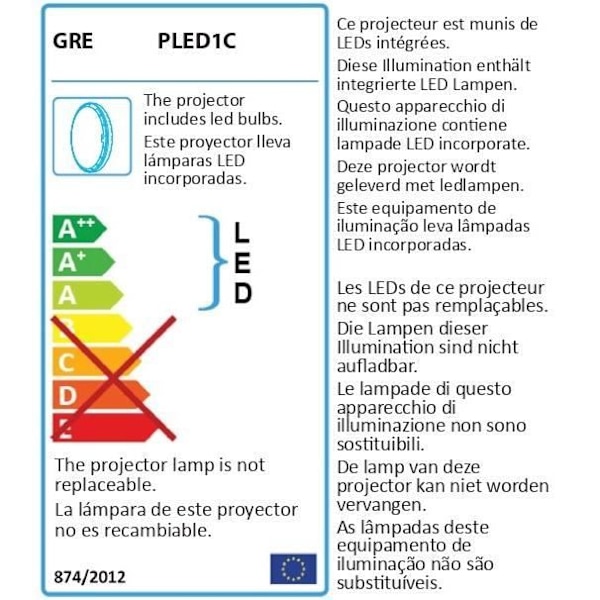 GRE - LED Farveprojektor til stål-/metal-overjordiske pooler LED färg