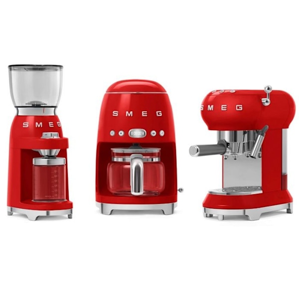 Smeg Kahvimylly 350g 150w punainen - CGF11RDEU Röd, Krom