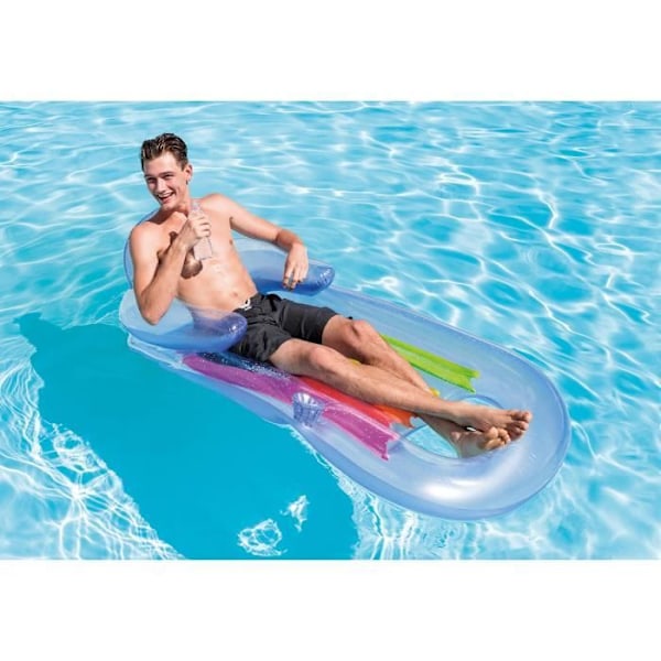 INTEX Uppblåsbar madrasspoolstol King Cool Transparent