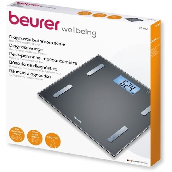 Beurer Analytisk Personvægt BF 180 Glas Sort