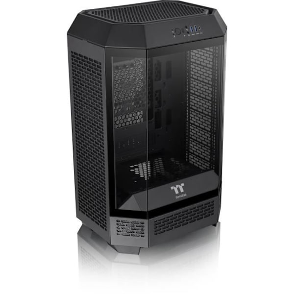 PC taske - THERMALTAKE - TOWER 300 (sort) - Mini tårn - Micro-ATX format - Uden strømforsyning Sort