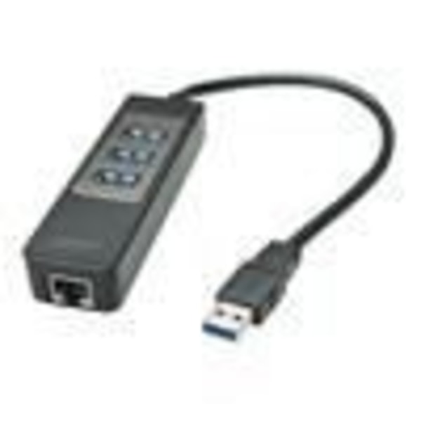 USB 3.1 & Gigabit Ethernet Hub Adapter - LINDY - Svart - Tre USB Typ A-portar - Gigabit Ethernet-gränssnitt