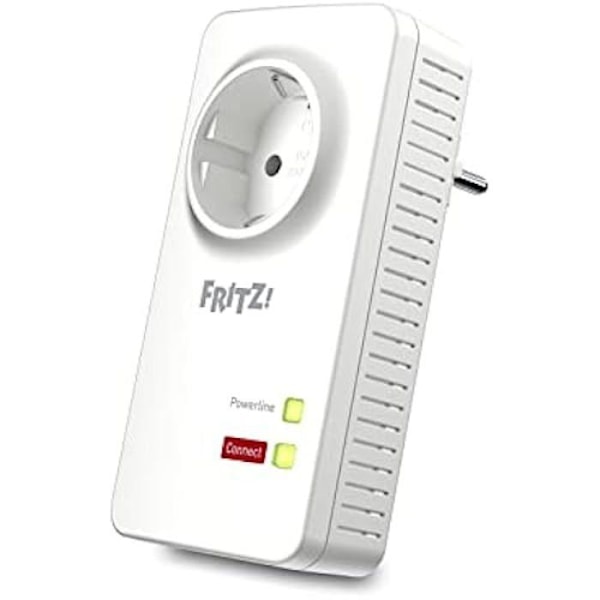 Powerline-adapter AVM - FRITZ! Powerline 1220 - 2 Gigabit LAN-portar - Integrerat strömuttag - 1200 Mbit/s Vit