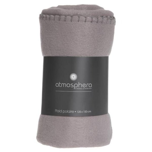 Fleece tæppe - fleece - lysegrå - 125x150 cm - Lysegrå - Atmosphera indretningsarkitekt Grå