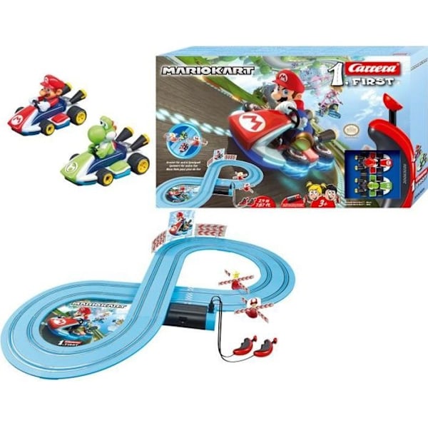 Mario Kart Circuit - CARRERA-TOYS - Täydellinen laatikkosarja, jossa on 2 kauko-ohjattavaa autoa ja ohjaimia Flerfärgad