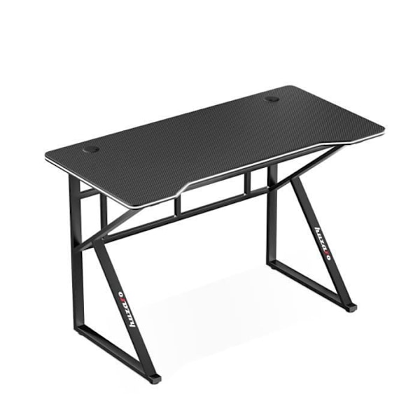 Bureau gaming HUZARO HERO 1.6 Sort, Ergonomisk skrivebord, PC gaming, IT, Gamer, Spil skrivebord, 120x60x77cm sort